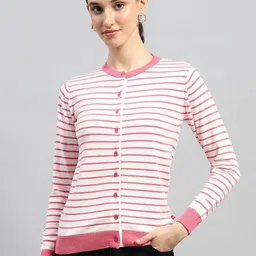 Monte Carlo Women Striped Woollen Cardigan-image-81