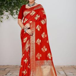 Anouk Rustic Woven Design Floral Banarasi Saree-picture-7