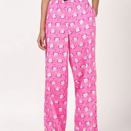 Bewakoof Plus Official Disney MerchandisePrinted Plus Size Wide Leg Lounge Pants-image-31
