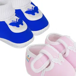 NESKA MODA 12 To 18 Month Non Slip Set of 2 Pair Infants Cotton Butterfly Booties-image-44