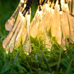 KAVYARA White Teardrop Shape String Lights-32