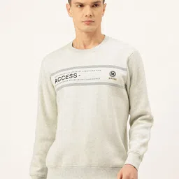 Monte Carlo Typography Printed Heathered Effect Cotton Rich Sweatshirt with Inner Fleece-picture-39