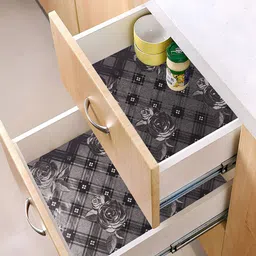 Kuber Industries Brown & Black 2 Pieces Printed Shelf Liner Organisers-33
