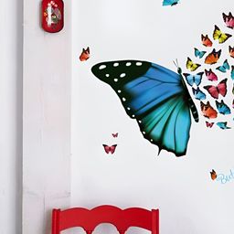 INDIAN ROYALS Blue & Black Butterfly Wall Printed Self-Adhesive & Durable Wall Sticker-image-79