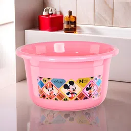 Aura Pink Abstract Plastic Bath Accessories Set-19