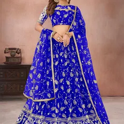 F Plus Fashion Blue Net Lehenga Choli-picture-37