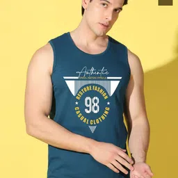 WOOSTRO Pack Of 2 Printed Super Combed Cotton Gym Vests VWS26(98 PEACOCK)(MORE OLIVE)-image-33