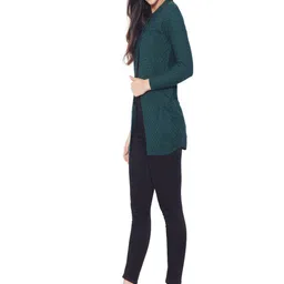 CLAPTON Self Design Front Open Button Woollen Shrug image 3