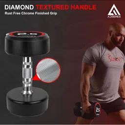 ADRENEX Set Of 2 Round Bouncer Fixed Weight Dumbbell-2.5 kg Each image 4