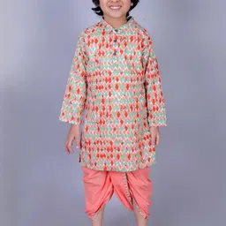 FabJunior Boys Printed Regular Kurta with Dhoti Pants-picture-13
