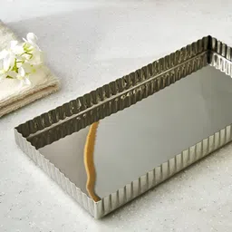 Home Centre Iced Palace Drift Silver-Toned Metal Tray-image-85