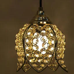 Decorcity Gold-Toned & White Ceiling Lamp-image-2