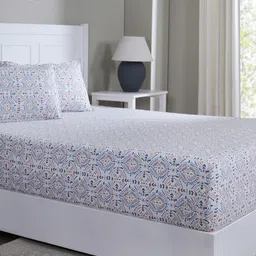 MASPAR Rust Printed 100% Cotton 144TC Single Bed Bedsheet &1 Pillow Cover 1.52 x 2.24 m-44