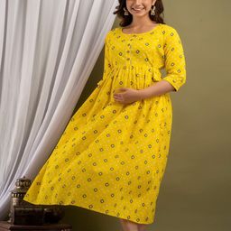 Nevisha Style Women Floral Printed Thread Work Floral Maternity Anarkali Kurta-image-72