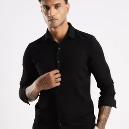 NEVER NEUD Men Textured Regular Slim Fit Casual Shirt-image-20