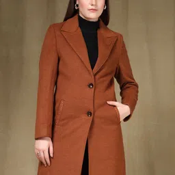 Juelle Notch Lapel Collared Long Sleeves Longline Coat-image-89
