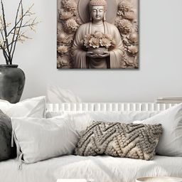 OLIVE TREE Beige 1 Piece Canvas Religious Wall Paintings-picture-33