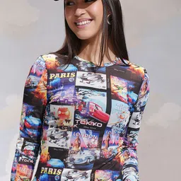 Tokyo Talkies Pixar Car Printed Knitted Top-picture-28