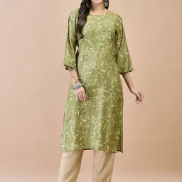 Shree Women Printed Keyhole Neck Flared Sleeves Kurta-picture-12