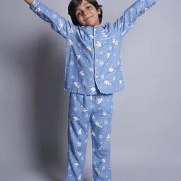 Biglilpeople Kids Pure Cotton Graphic Printed Night suit-picture-37