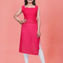 PARROT CREATION Sequins Embroidered Kurta-picture-30