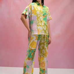 Jade & Julie Floral Printed Pure Cotton Shirt & Trouser Co-Ord Set-image-45