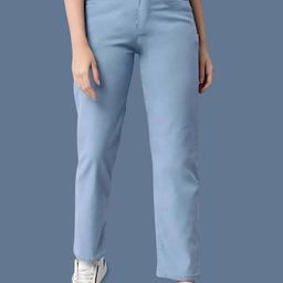Drewin Women Comfort Straight Fit High-Rise Cotton Jeans-picture-1
