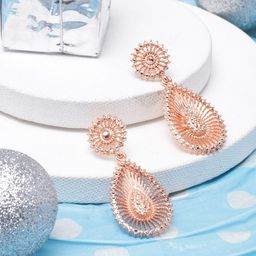 KPOP Rose Gold Plated Contemporary Drop Earrings-30