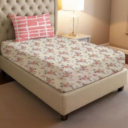 IVAZA White Geometric 300 Cotton Nylon Single-image-91