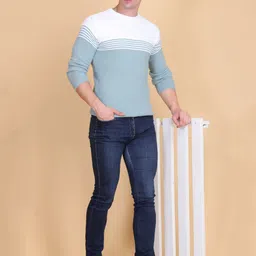 CLAPTON Men Colourblocked Woollen Pullover-picture-30