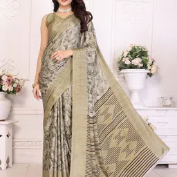 Lookmark Abstract Printed Tussar Saree-picture-37