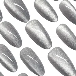 Secret Lives Set Of 30 Glossy Cats Eye Design Nailed It Press On Nails- Almond Shape image 2