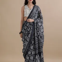 Jaipur Kurti Floral Pure Cotton Saree-51