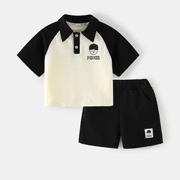 LULU & SKY Boys Colourblocked T-shirt With Shorts-image-56