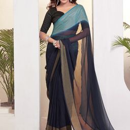 DIVASTRI Ombre Zari Pure Chiffon Ready to Wear Maheshwari Saree-picture-13