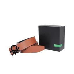 United Colors of Benetton Men Textured Push Pin Closure Leather Belt-picture-10
