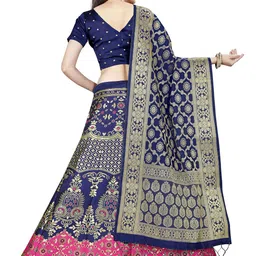 DIVASTRI Semi-Stitched Lehenga & Unstitched Blouse With Dupatta image 3