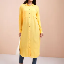Vishudh Shirt Collar A-Line Kurta-image-36