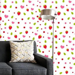 ArtzFolio Printed UV-Resistant Anti-Bacterial Strawberry And Hearts Peel & Stick Wallpaper-image-34