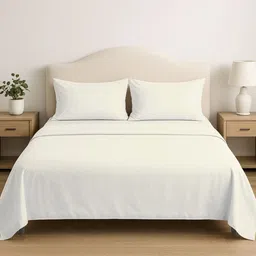 haus & kinder Luxury Tencel White 300 TC Super King Bedsheet Set-2.75 m x 2.75 m-image-33