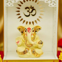 Ekhasa White Ganesha Idol with Mandir-image-122