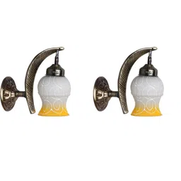 Somil Premium Designer Glass Wall / Night Lamp Elegant & Stylish Dcor Accent for Modern Interiors, color, Yellow, White, Size:- 20.5 X 29.5 X 33 CM-picture-19