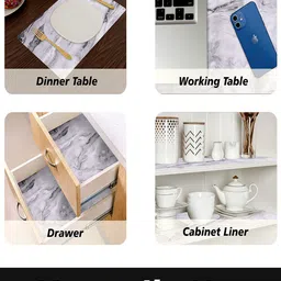 Kuber Industries 2 Pcs Grey Printed Anti-Slip Shelf Liners image 4