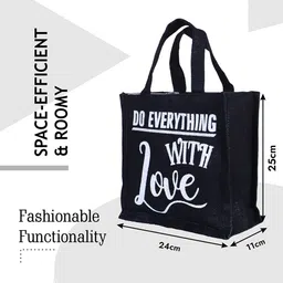 Kuber Industries Set Of 4 Printed Jute Handheld Bag image 4
