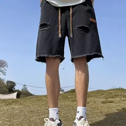 HERE&NOW Men Denim Regular Fit Shorts-image-5