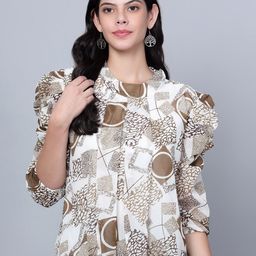 Moda Rapido Animal Print Georgette Blouson Top-image-54