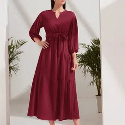 Chemistry Women Belted Tiered Western Midi Dress-picture-31