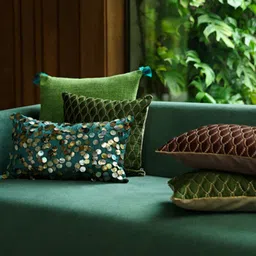 ONSETHOMES Green Square Cushion Covers-11