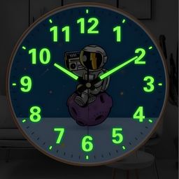 Star work Blue & Green Printed Round Contemporary Analogue Wall Clock-12