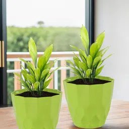 Kuber Industries 4-Pieces Green Textured Planters-28